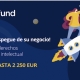 Carteñ de los fondos, donde aparece el dibujo de una persona sobre un cohete
