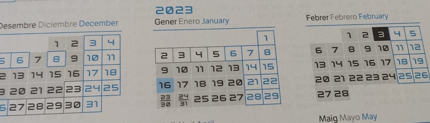 Calendari del 2023